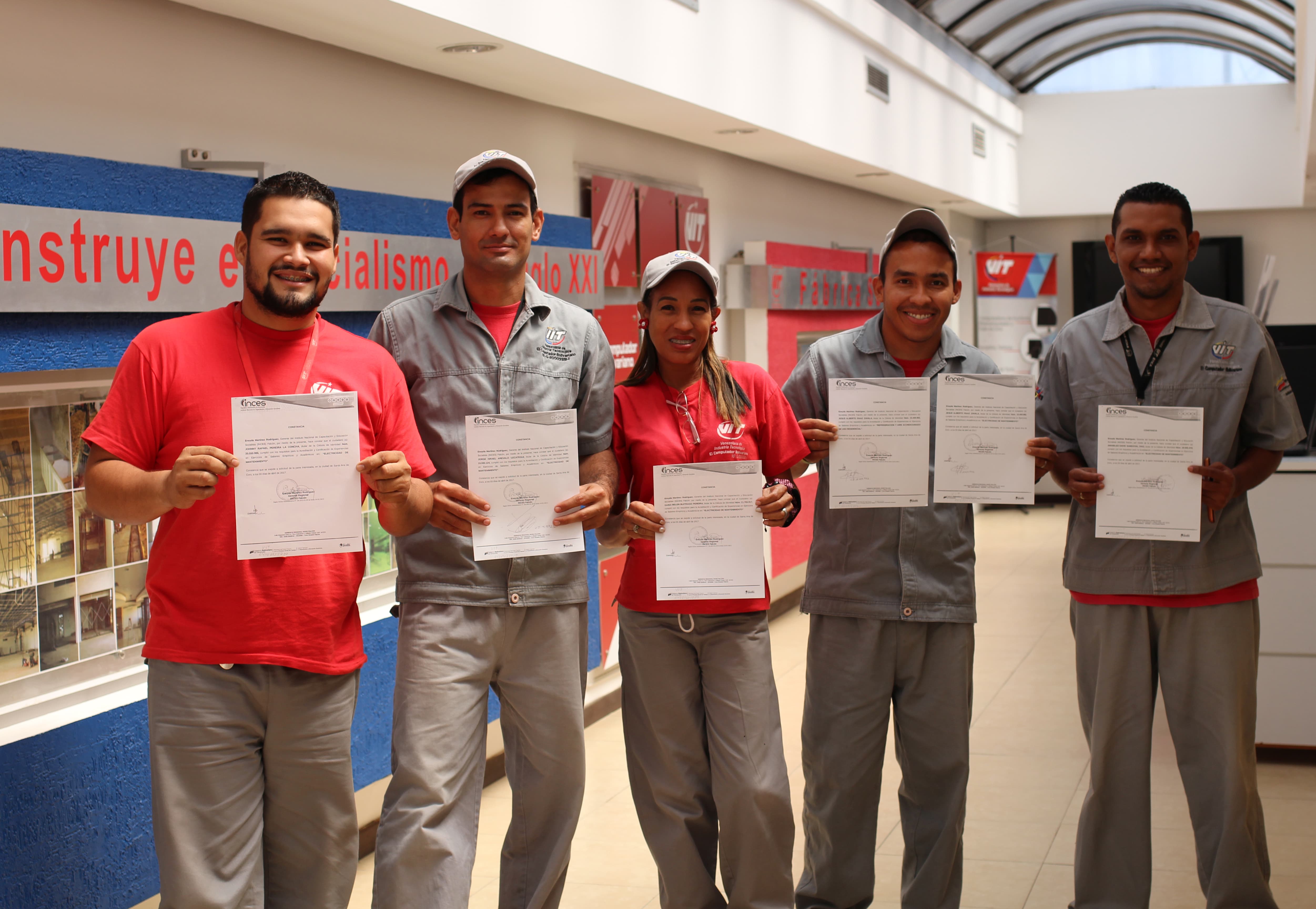 Talento humano de VIT recibe Certificación de Saberes gracias al INCES